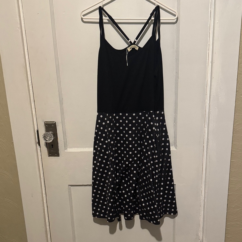 Black and White Polka Dot Midi Dress